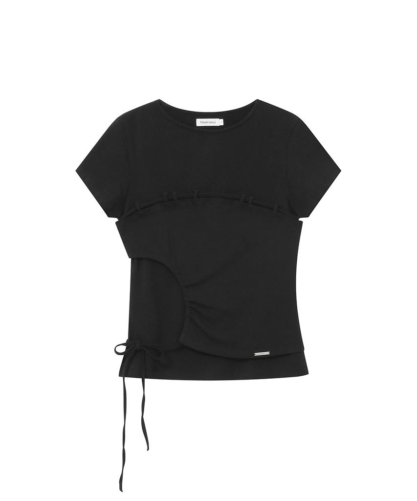 MISEKI SEOUL String Shirring Short Sleeve Black
