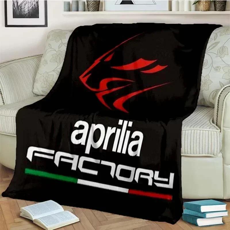 Фланелевое одеяло с принтом логотипа мотоцикла Aprilia. Модное, теплое, легкое. Для гостиной, спальни, дивана-кровати, для пикника.