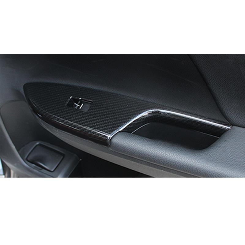 For Honda Accord 13-17 4x Carbon Fiber Color Car Door Armrest Door Window Lift Panel Decorate Cover