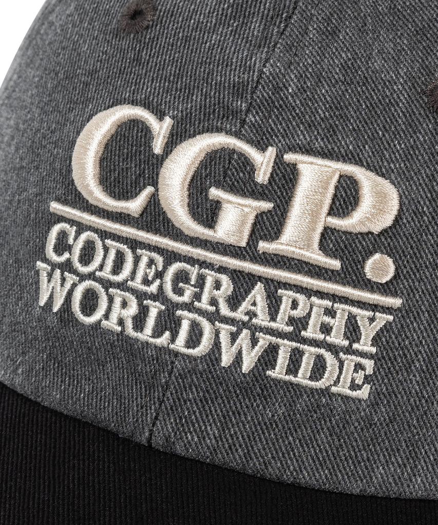 Кепка-бейсболка CGP с квадратным логотипом, цветные блоки, выцветшая_Угольный