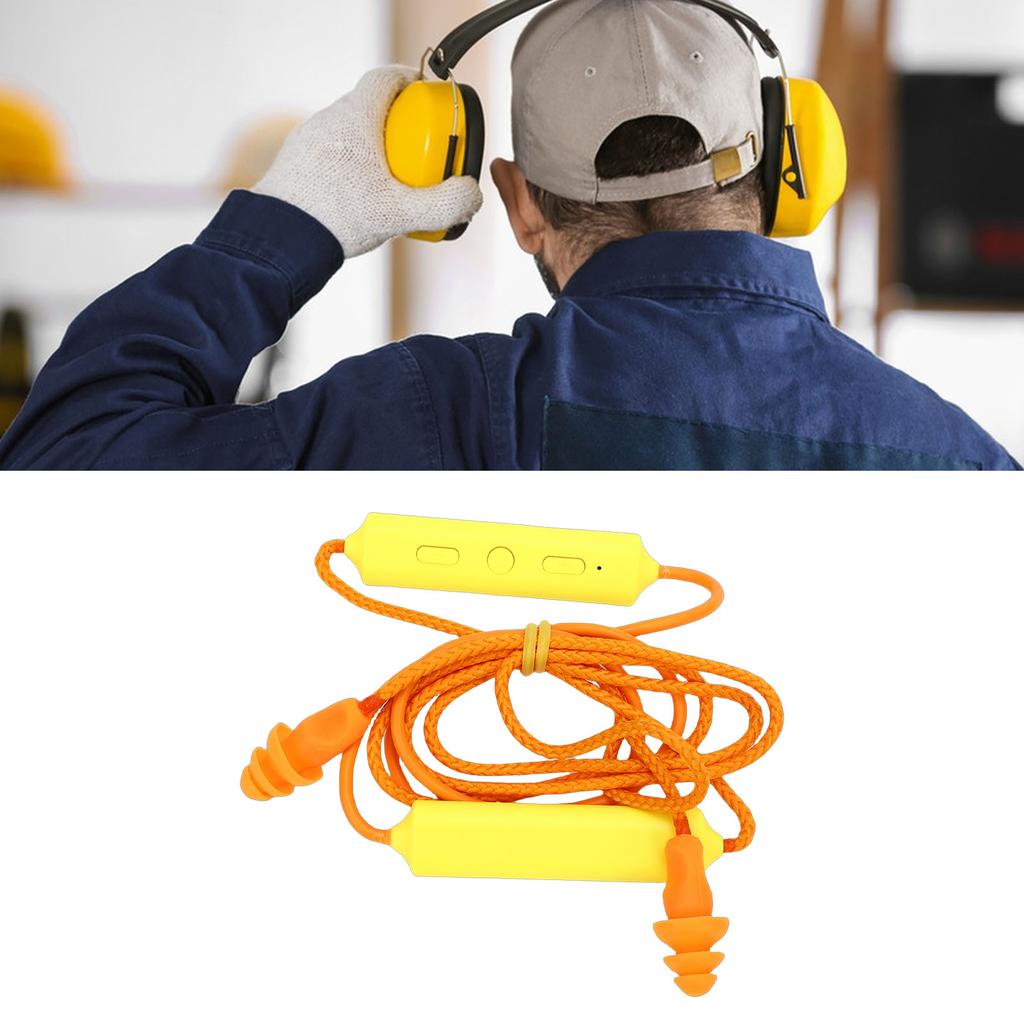 Earplug Headphone 29dB Noise Reduction IPX5 Water Proof Rechargeable Neckband Earbuds for Construction Site Workshop