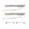 2Pcs Mini Flashlight Pocket Clip Stainless Steel ABS Rechargeable 600mAh Battery Pen Flashlight for