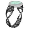 For Samsung Galaxy Watch6 40mm/44mm Rhinestones Decor 20mm Watch Strap Crown X-Shape Zinc Alloy Watchband