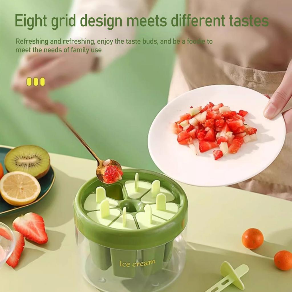 Popsicle Molds, 8 Cavities Homemade Popsicle Molds Shapes Reusable Popcicale Mould Silicone, Easy Release Ice Molds For DIY Ice Lolly Popsicle