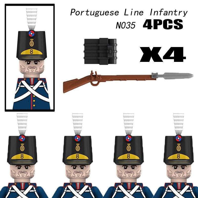 Napoleonic Wars Military Soldiers Building Blocks Medieval Army Figures Russian Ukraine Knights Infantry Weapon Bricks Kids Toys