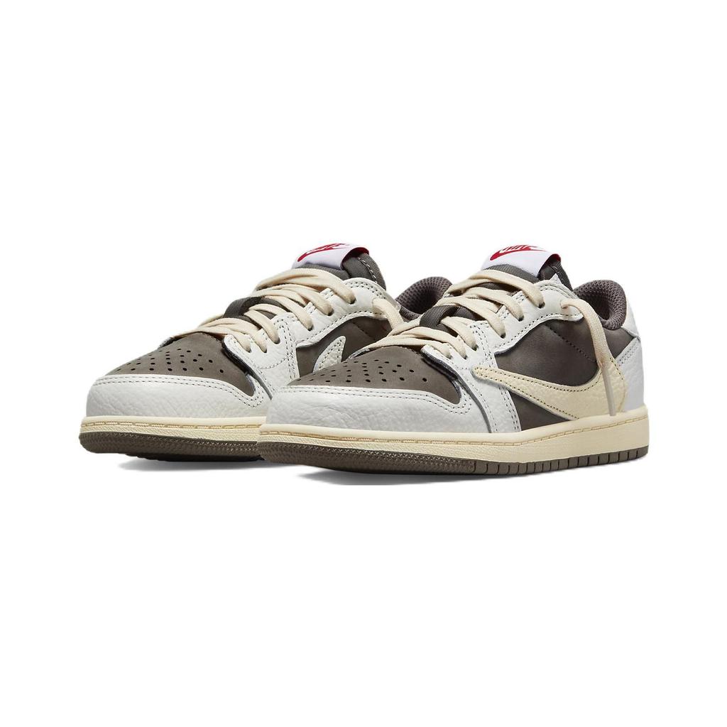 Кроссовки Travis Scott x Air Jordan 1 Retro Low OG PS Reverse Mocha Kids Brown Sail University-Red DO5442-162