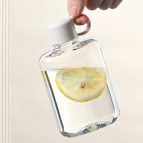 Water Cup 360/500ml Flat Water Bottle BPA Free Portable Pocket Size Water Container Transparent Drinkware