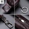 BULLCAPTAIN 100% Genuine Leather Key Case Men Car Key Holder Zipper Keys Case Top Quality Male Man Housekeeper Keys Organizer