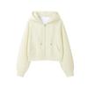 Women's Gray Hooded Zipper Cardigan - Long-Sleeve Sweater Jacket for Spring and Autumn