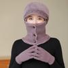 Hat for Women Winter One Piece Hood Middle Aged and Elderly Mothers Plus Fluffy Hat Grandma Warm Windproof Scarf Can Hang Mask Hat