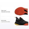 Li Ning Детские удобные баскетбольные кроссовки с круглым носком, нескользящие, износостойкие, с амортизацией, средней высоты, для детей, черно-серые YKBU088-3