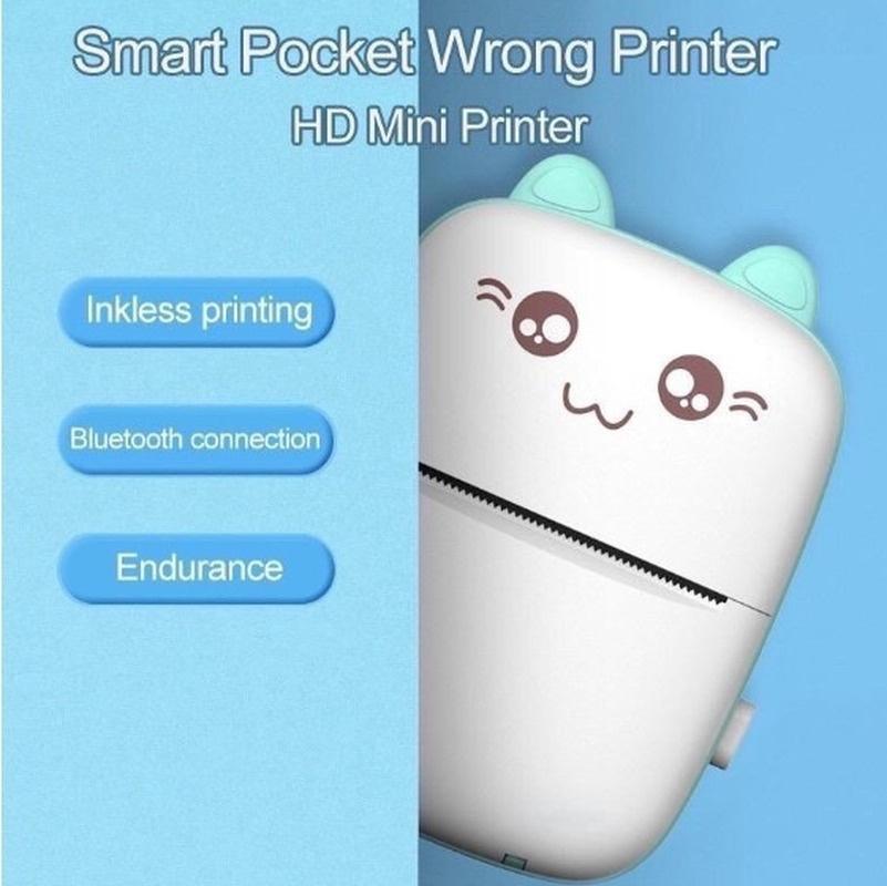 Bluetooth Portable Mini Photo Label Printer for Phone Student Wrong Exercises Handheld Thermal Printer for Android and Ios