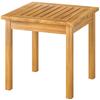 Coffee Table Fully Assembled Patio Side Table Slatted Top Solid Acacia Wood for Indoor Outdoor Natural Wood