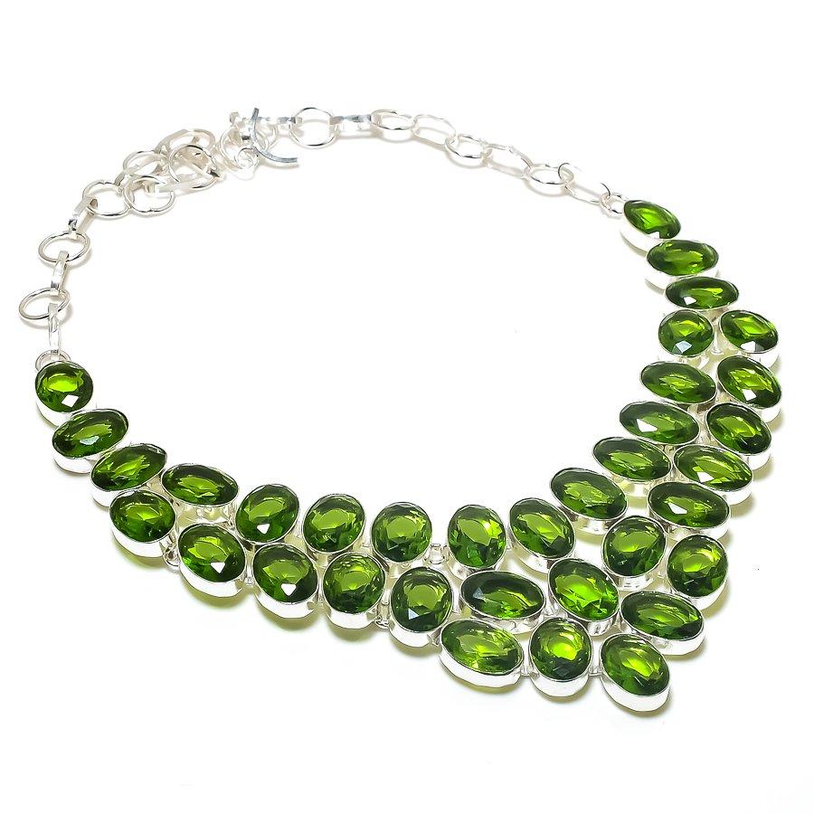 Peridot Handmade 925 Sterling Silver Jewelry Necklace 18" s6B01