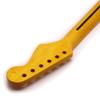 Left-Handed Electric Guitar Neck: 21 Frets, 6 Strings, Maple Wood, Bright Yellow Finish, DIY Modified Replacement.