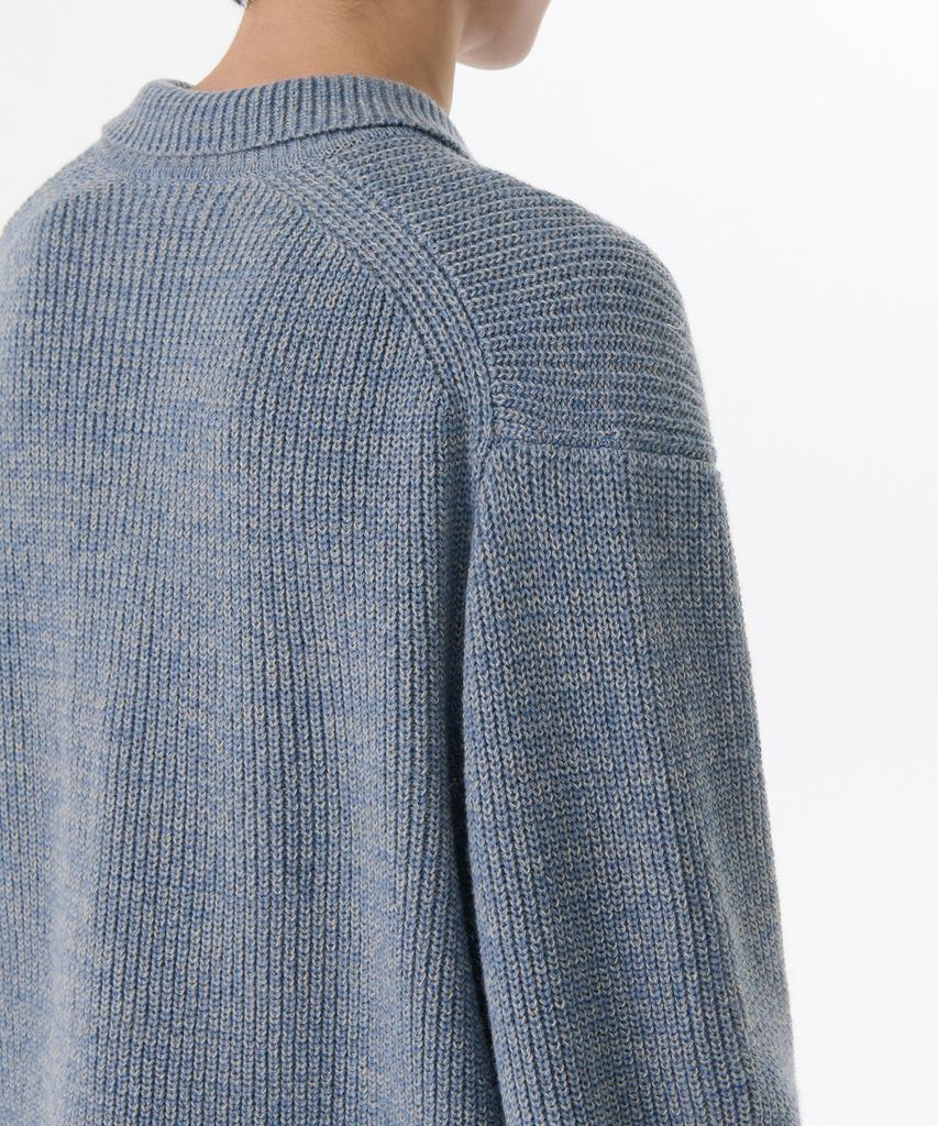 MUSINSA STANDARD Mixed Yarn Collared Knit [Melange Blue]