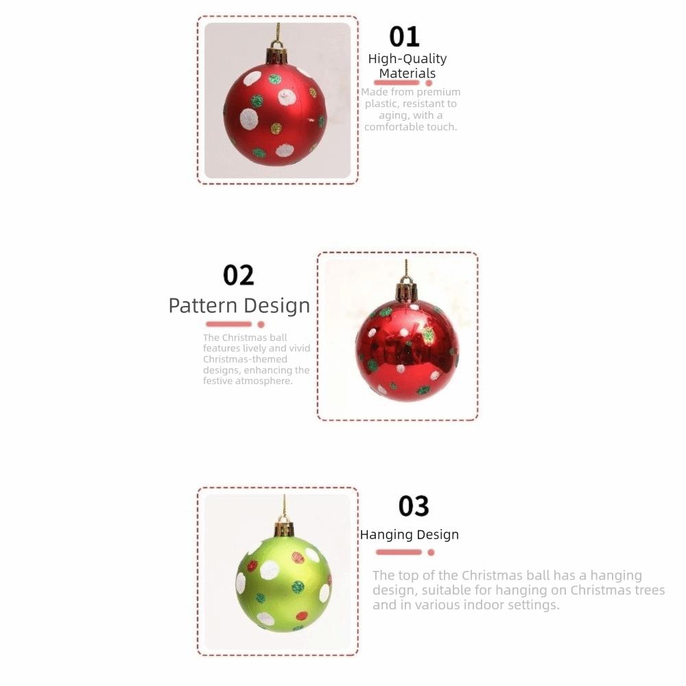 Colorful Christmas Baubles 6cm Holiday Ball Ornaments Christmas Tree Decor