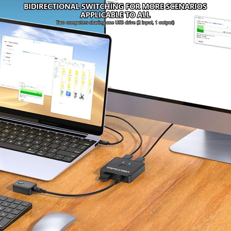 USB3.0 Switcher 2 Computer Sharing Keyboard and Mouse Printer Scanner Webcam 2 in 1 Out/1 in 2 Out USB Switcher Splitter