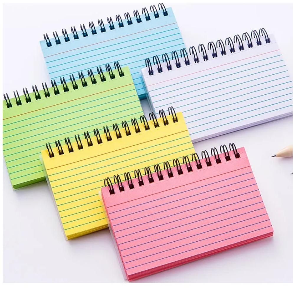 Simple Lined Spiral Notebook With Colorful Pages,Tearable Binding,Office Supplies Journal Diary Stationery Back To School