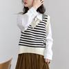 Striped V-neck Knitted Vest Sweater Women Paired with Autumn Sweater Tank Design Sense of Temperament and Layering Vest Female