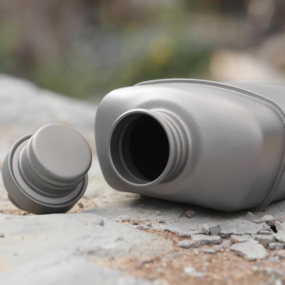 Lixada Титановая бутылка для воды Сверхлегкий чайник Питьевая бутылка с камуфляжной сумкой На открытом воздухе