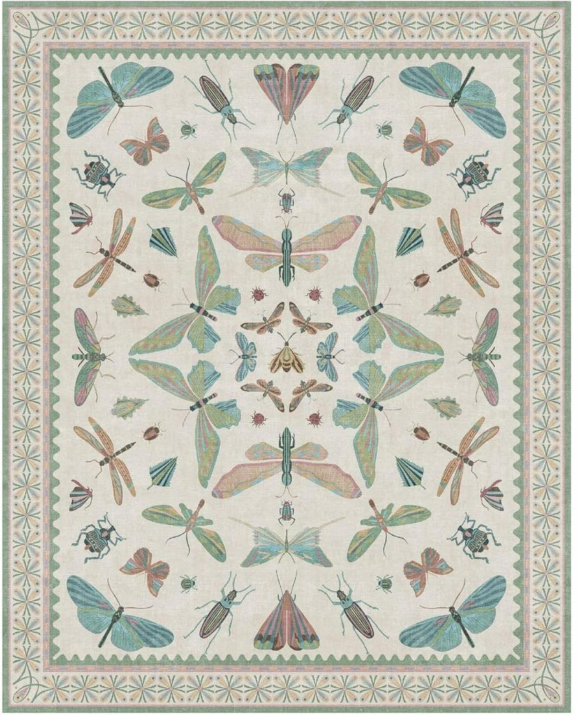 Multicolored Insect Art Carpet for Living Room Sofa Rug Home Decor Bedroom Rug Lounge Hallway Kitchen Dining Table Mat Doormat