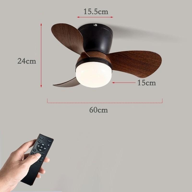 Household Frequency Conversion Ceiling Fan Light Kitchen Bedroom 3 Colors Light Adjustable Electric Ceiling Fan Lamp