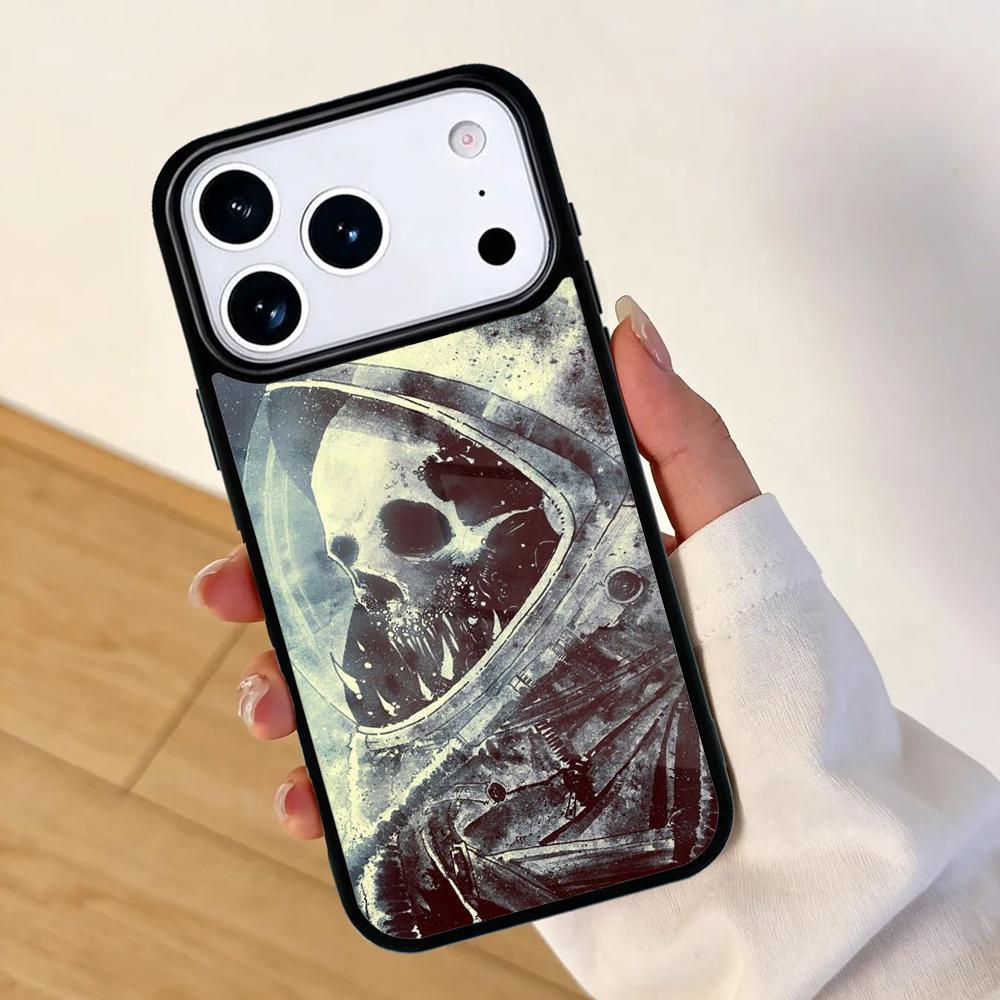Skull Space Hair Phone Case For Apple iPhone 17 air 16 Pro Max 15 Pro Max 14 13 12 11 Mini Back Cover