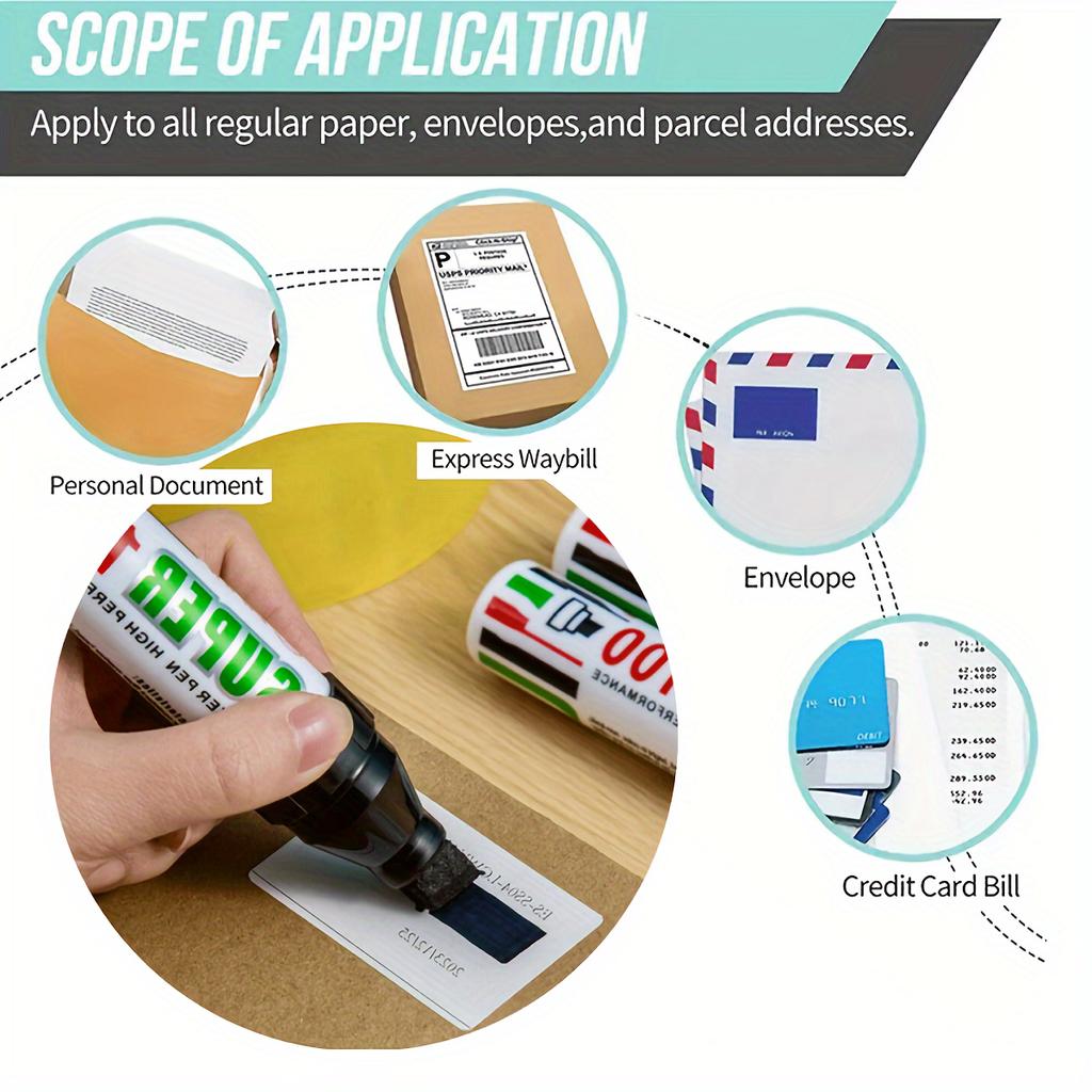 Jumbo Marker Pens, For Identity Theft Identification Protection, Privacy Secret And Address Protector, Extra Wide Chisel Point