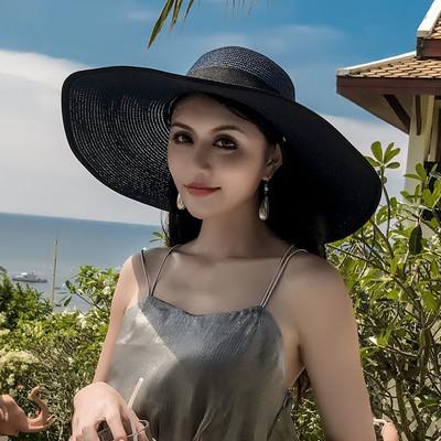 Соломенная шляпа женская летняя защита от солнца с очень широкими полями шляпа от солнца пляж морское побережье отпуск шляпа от солнца складная шляпа модная