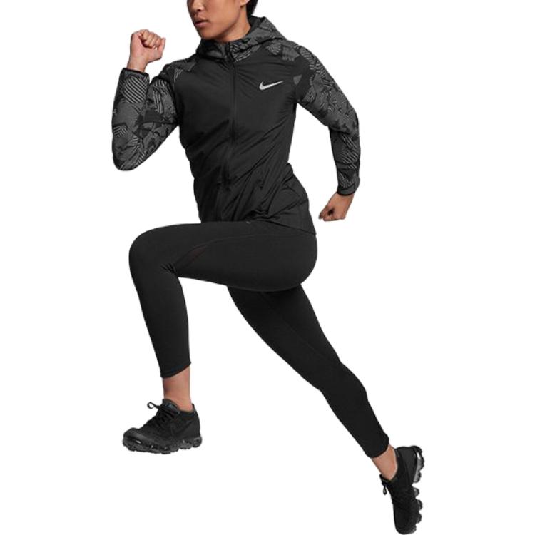 Nike Леггинсы для фитнеса с логотипом, женские леггинсы, черные 890324-010