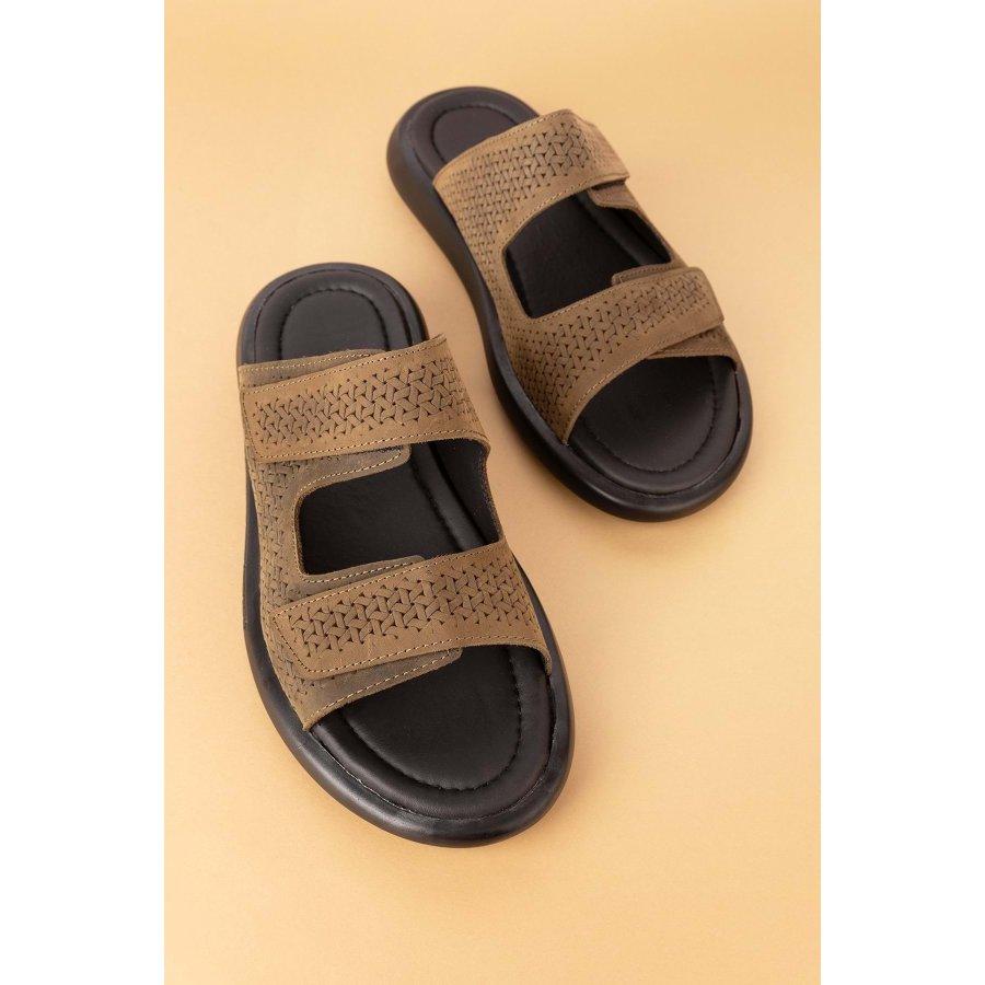 Мужские повседневные летние тапочки из натуральной кожи