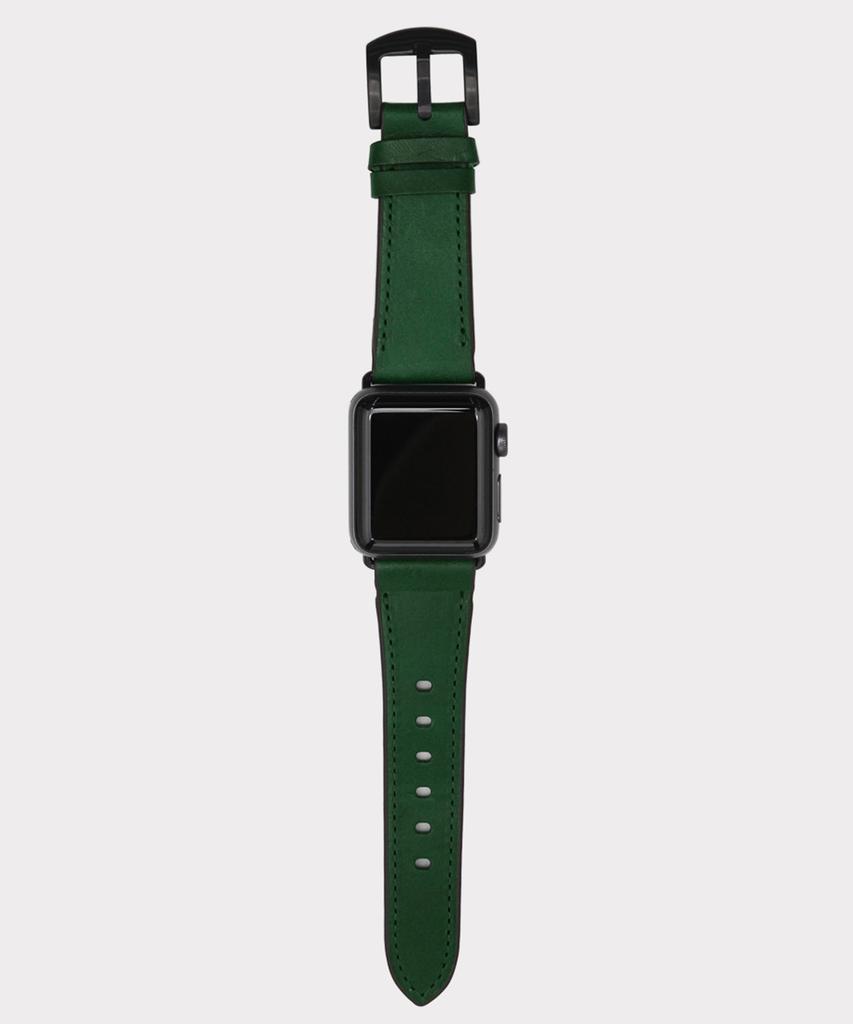 Матовый ремешок для Apple Watch из итальянской натуральной кожи (зеленый)