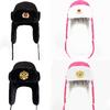 Soviet Army Military Badge Russia Ushanka Bomber Hats Pilot Trapper Aviator Cap Winter Faux Rabbit Fur Earflap Snow Caps Hat