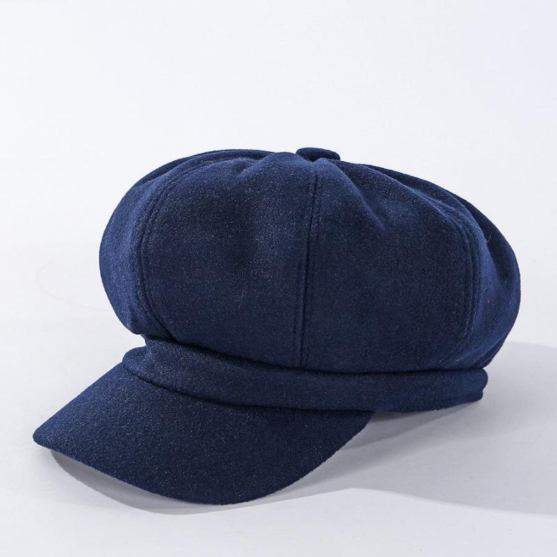 New Autumn Winter Hats for Women Solid Plain Octagonal Ladies Casual Winter Beret Fashionable Warm Retro Artist Hat