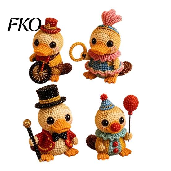 Hand-stringing Bead Kit 3D Beaded Platypus DIY Kit, Tiny Animal Crafting Set, Making Beginner Beading Set for Adults, Creative Decoration, Birthday