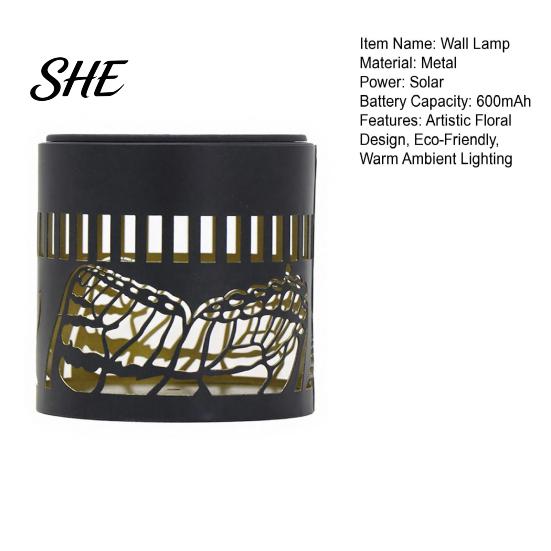 Sustainable Landscape Illumination Solar Wall Lights, Color Changing Outdoor Decorative Butterfly Projection Lamp, Floral Lighting Waterproof