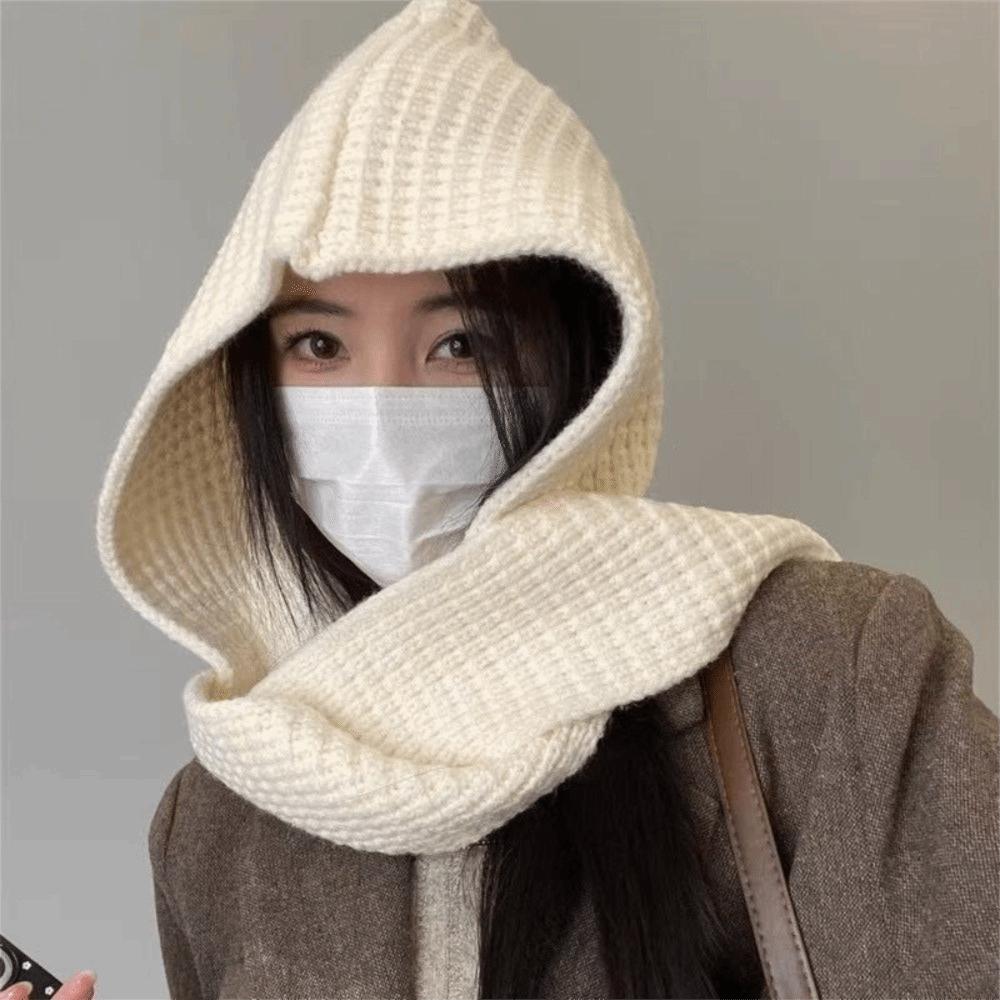 Soft Neck Collar Beanies Caps Ear Protection Winter Neckerchief Hat Knitted Hooded Caps Work