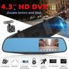 4.3in Car Dvrs Video Recorder Dash Cam Full HD 1080P Mirror Cam Car Dvr Camera Loop Recording Motion Tracking
