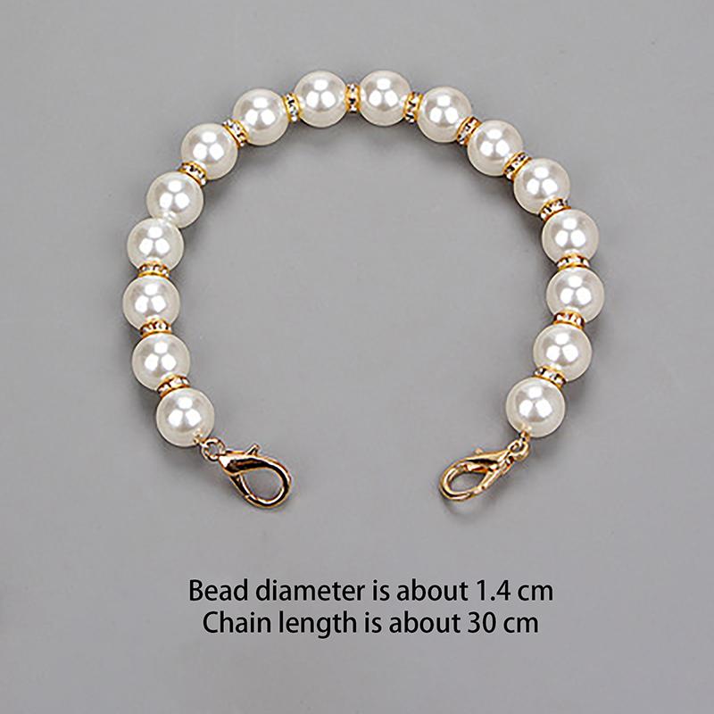 Classic Short Pearl Bag Beaded Handle Chain For Women Girls Bags Tote Bag Handle Replacement Pearl Chain Bag Accessories