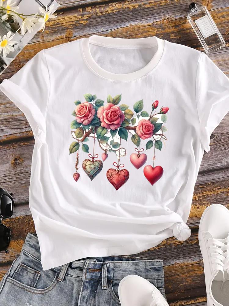 (Asian Size) Butterfly Trend 90s Women Tee Top Clothing Casual Print Lady Flower Fashion Short Sleeve T Shirt Female Graphic T-shirts