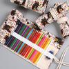 12/24/36 Holes Girl Pen Boy Pencil Case Roll Bag Canvas Stationary