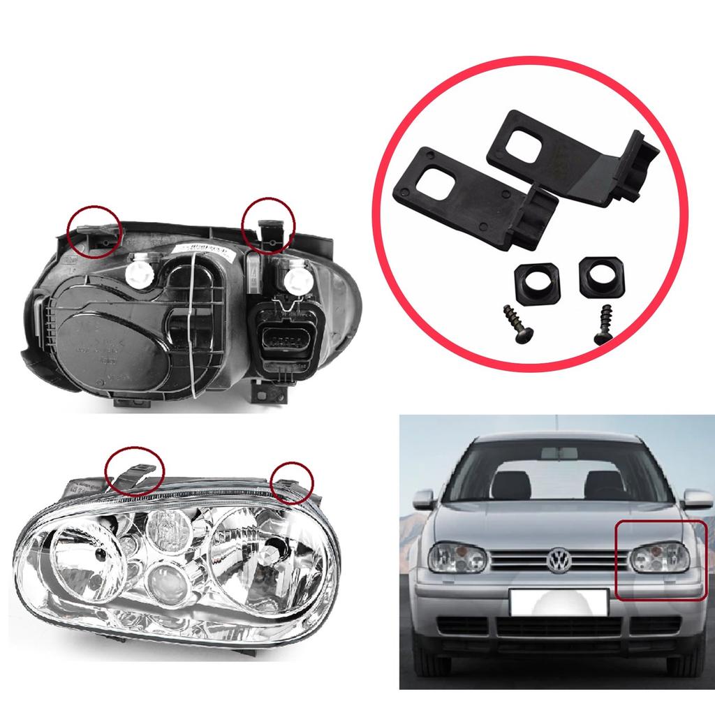 EHL503 Headlight Holder Mount Repair Bracket Tab Set Left Side for VW Golf MK4 A4 1J HB Sedan Estate 1997-2006 1J0998225