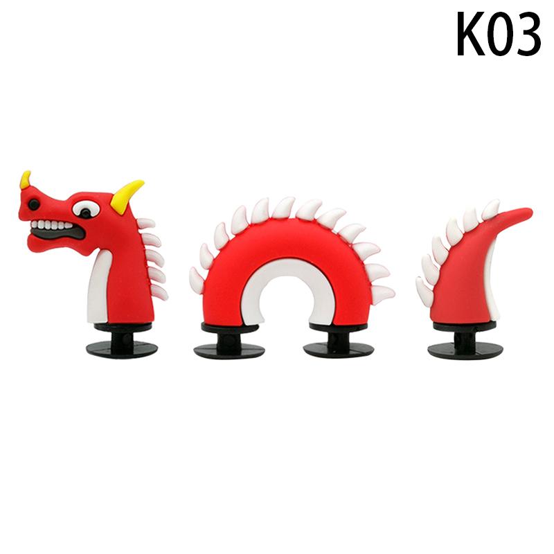 1 комплект поддельных мультяшных китайских драконов из ПВХ с отверстиями для обуви, сделай сам, забавные аксессуары для обуви, украшения в виде крокодиловой змеи, пряжка, подарок