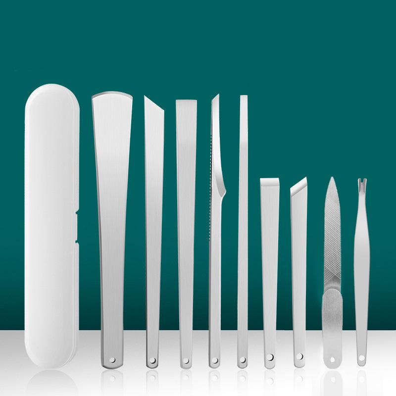 Набор педикюрных ножей из нержавеющей стали: Двусторонняя пилка для ногтей с лезвием, пилка для ног и инструмент для отшелушивания