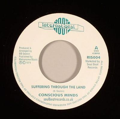 7-дюймовая пластинка CONSCIOUS MINDS - Suffering Through The Land RIS004 Roots Internati 2007 Великобритания Регги, Ска и Даб Б/У