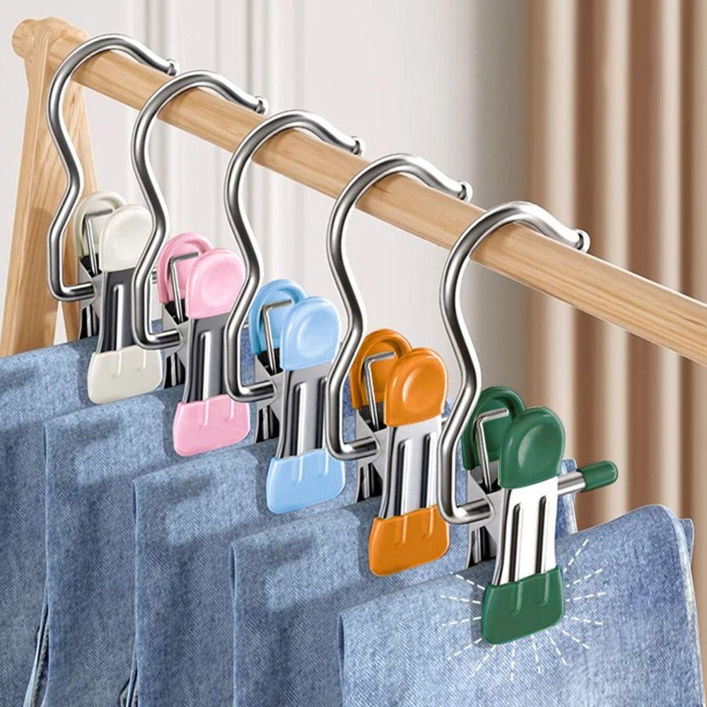 1/5/10PCS Windproof Clothes Drying Clips with Hook Home Storage Rack  for Household
