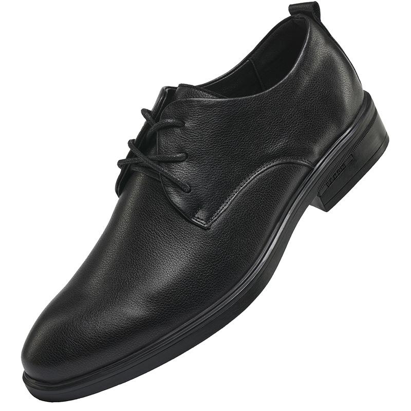 New Men's Business Dress Leather Shoes with Top Layer Cowhide for Commuting Low Cut Comfortable and Breathable Groom and Groomsman Leather Shoes