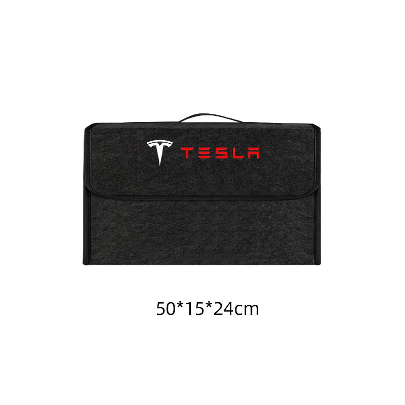 PAJL2 Car Soft Felt Storage Bag Organizer Cars Foldable Trunk Bag For Tesla model 3 model Y Car Stickers