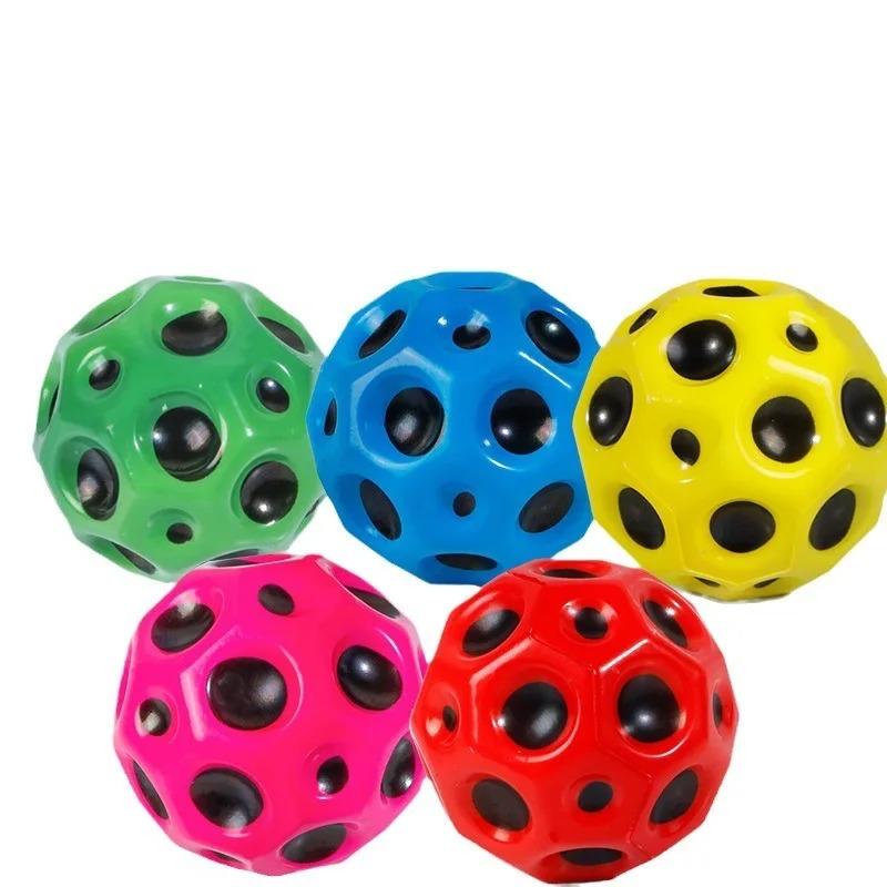 Useful Hole Ball Soft Bouncy Ball Anti-fall Moon Shape Porous Bouncy Ball Kids Indoor Toy Ergonomic Design ChildrenOutdoor Games